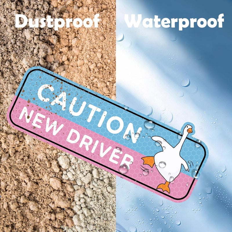 CNhoqc Student Driver Car Magnet - 4pcs Cute Shivering Goose Please Be Patient Student New Driver Magnetic Reflective Reusable Movable Bumper Sticker Safety Warning Sign Novice Automotive Magnet Decal - Image 5